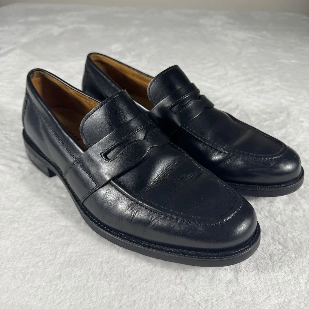 Cole Haan Mens Black Leather Grand 360 Penny Loafers C40257 Dress Shoes 10.5 M